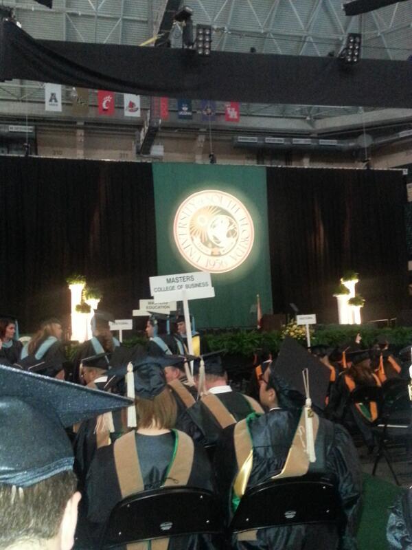 girlieDrummerK's tweet image. Let's get this party started! @USFBusiness #grad2013 #MAcc