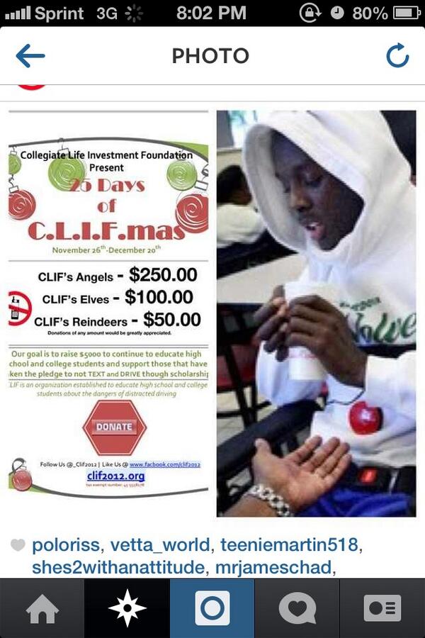 DavidMack_ENT's tweet photo. Help @clif2012 raise money for a young man who was victim of a texting &amp; driving accident. Go http://t.co/nN7m4trpZh http://t.co/1VDTTVtNk3