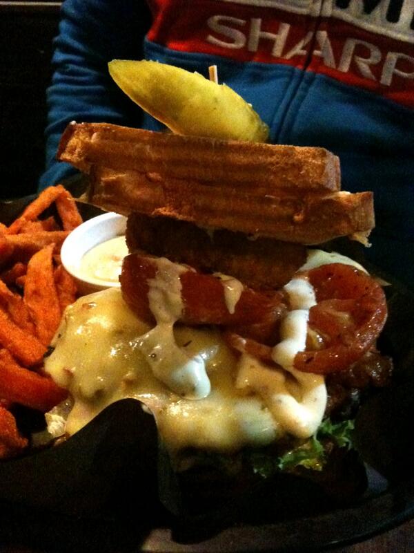 Huge double grilled cheese burger