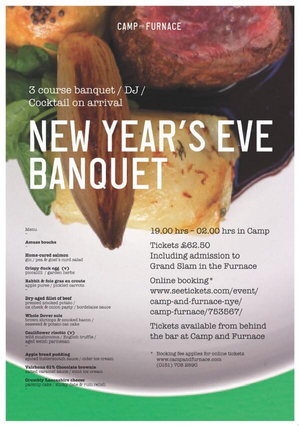 NYE Banquet // £62.50 // Phone to reserve your place
