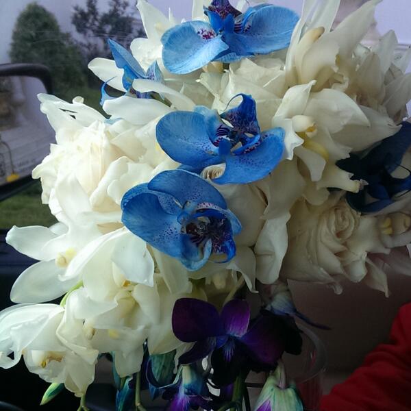 Bridal blue bouquet for today's beautiful bride!