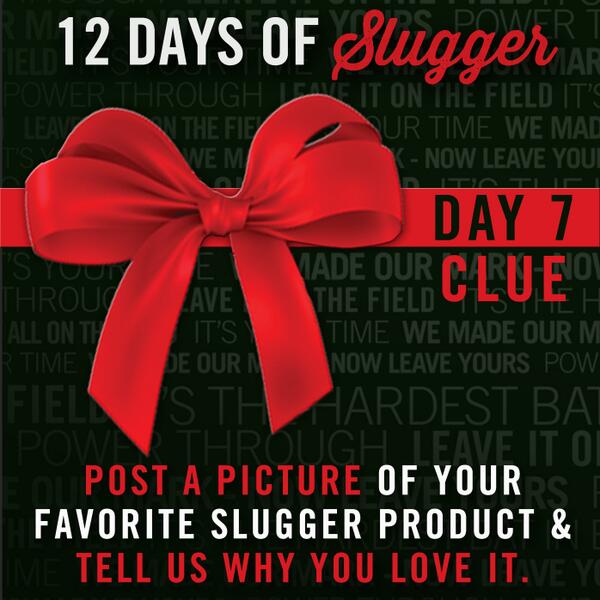 sluggernation's tweet photo. DAY 7 CLUE: Post a picture of your favorite Louisville Slugger product & tell us why you love it. #12DaysofSlugger http://t.co/ivFS8vG02I