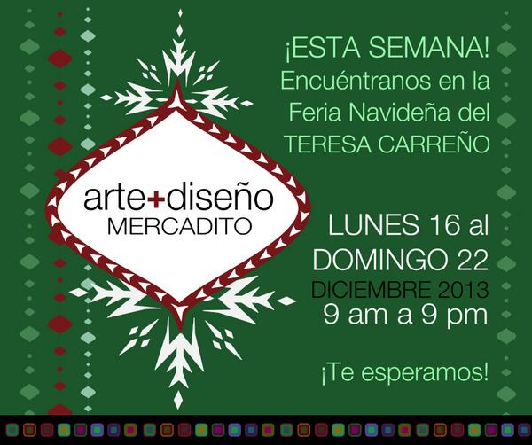 Hasta mañana #Ccs22dic estarà El Mercadito <a href="/ArteDisenoM/">Arte+Diseño</a> en la Feria Navideña del <a href="/teresacarreno/">Teatro Teresa Carreño</a>  vìa...