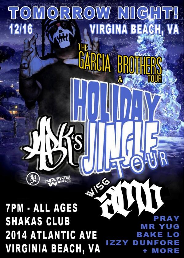 AxeMurderBoyz's tweet photo. @Abkwarrior &amp; @AxeMurderBoyz join forces for an amazing show! It's a #Psychopathic #SuperParty in VA beach tomorrow! http://t.co/oHBH63aUIN