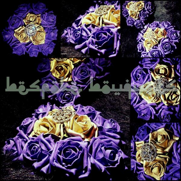 #TinyCutesy #BridesmaidBouquets #Purple #Gold #Roses #Brooch #Keepsake #BespokeBouquets