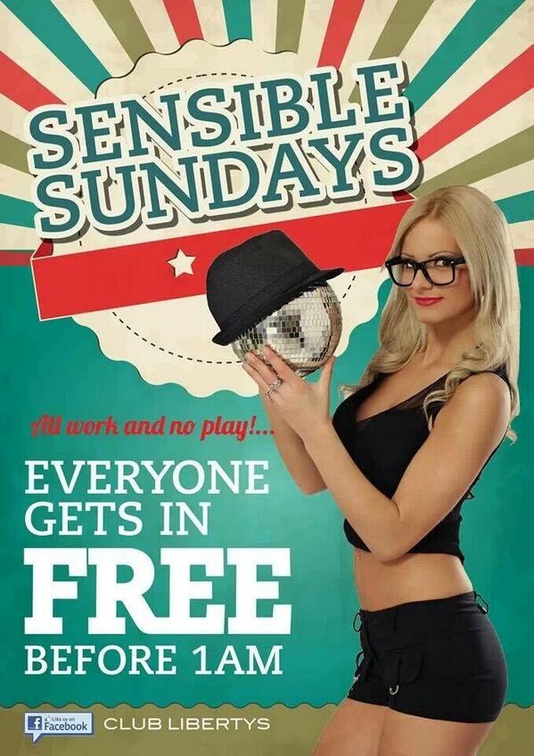 Get yourself down to Libertys for the last #SensibleSunday of the year !! FREE in before 1am !!!!