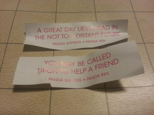 GamesOnSunday's tweet photo. The top fortune was @Reality_Czech 's... Then @stevehamner opened the lower fortune... #OhMy http://t.co/yIEvMwa6Ow