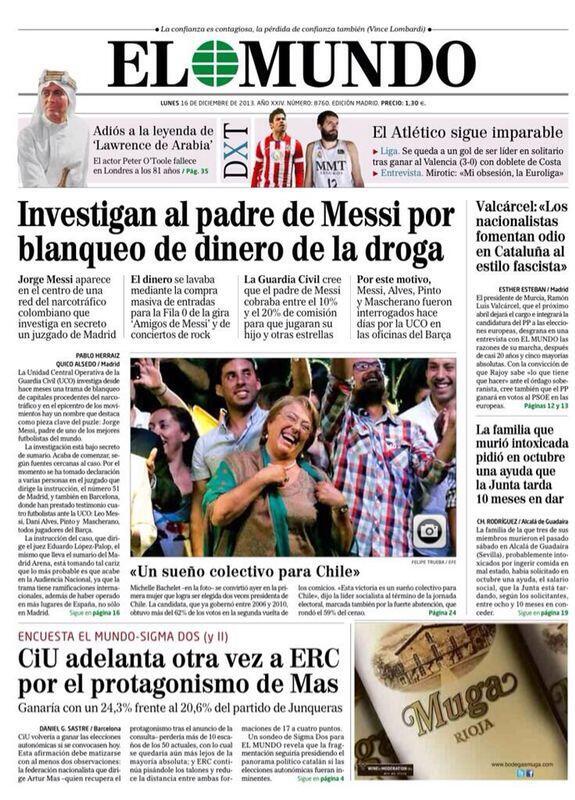 ReaI_Madrid_CF's tweet photo. Otro lio para los Messi: "Investigan al padre de Messi por blanqueo de dinero de la droga" http://t.co/C9CZGfR8Bz