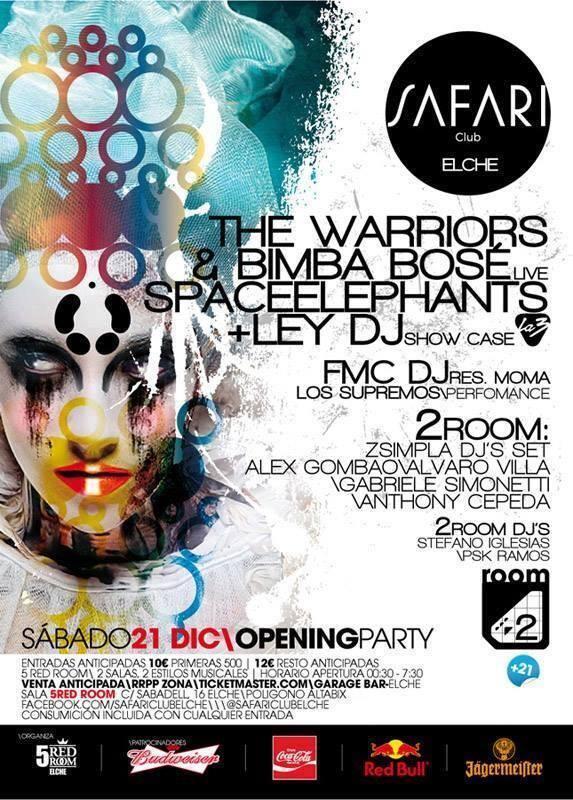 ELEFANTES ESTE SÁBADO 21 ESTAMOS DE ESTRENO EN <a href="/safariclubelche/">Safari Club</a>!!! Jaleazo con <a href="/Ley_dj/">Ley</a>, @TheWarriorsDjs y <a href="/bimbasecas/">Bimba Bosé</a>