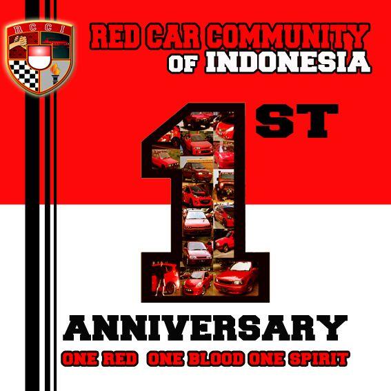 Happy 1st Anniversary Red Car Community of Indonesia..  1 RED, 1 Blood, 1 Spirit , 1 PRIDE..