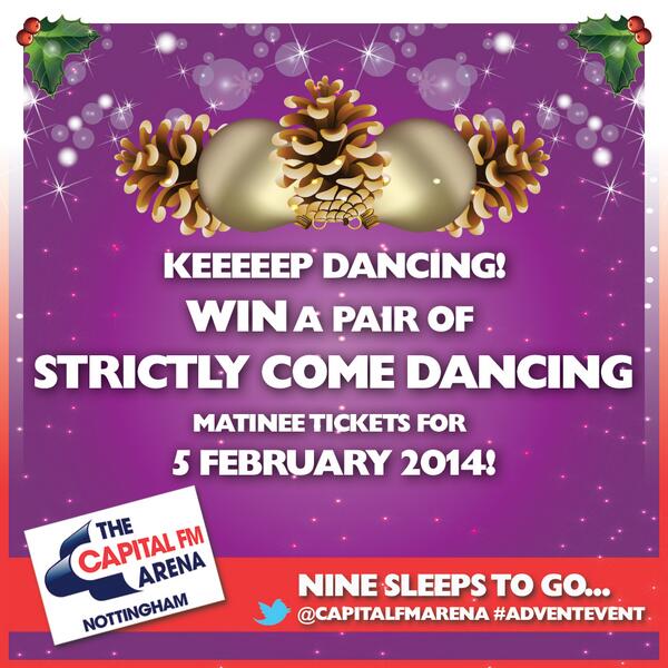 nottinghamarena's tweet image. #AdventEvent #9Sleeps Keeeeep Dancing! Win @bbcstrictly tour matinee tickets for 5 Feb &apos;14! RT &amp;amp; follow us to enter!