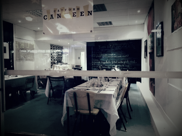 Culatellofood's tweet photo. The @CatfordCanteen prior to guests arriving. Last tweet was to say 'thank you' for supporting our @grub_club event. http://t.co/pSv3IO709S