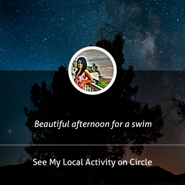 Beautiful afternoon for a swim... shared via <a href="/CircleApp/">Circle</a>