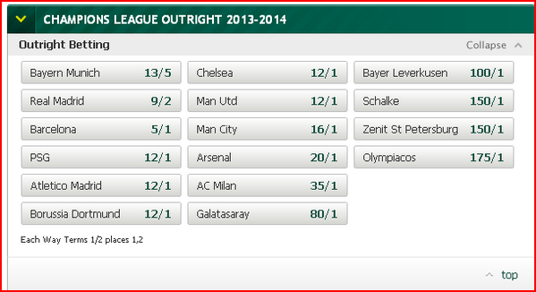 PPOffers's tweet photo. Champions League Outright UPDATED: http://t.co/s5o6grtjQL http://t.co/FQ0ANmfojB