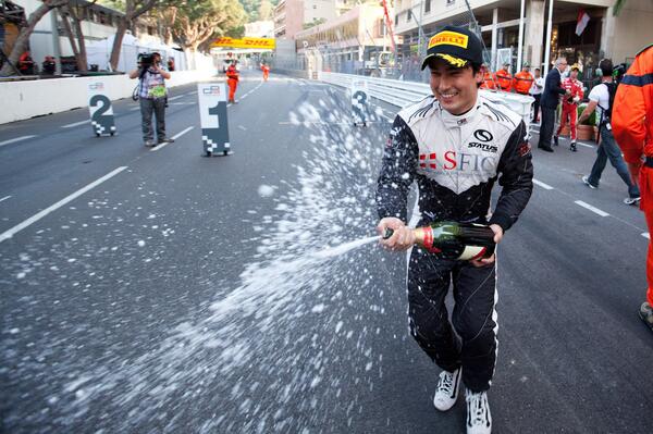 GP3_Official's tweet photo. #MondayMemory Champagne shower from a victorious @imstockinger in Monaco for @StatusGrandPrix in 2012 #GP3 http://t.co/cTHhcQ2R7z
