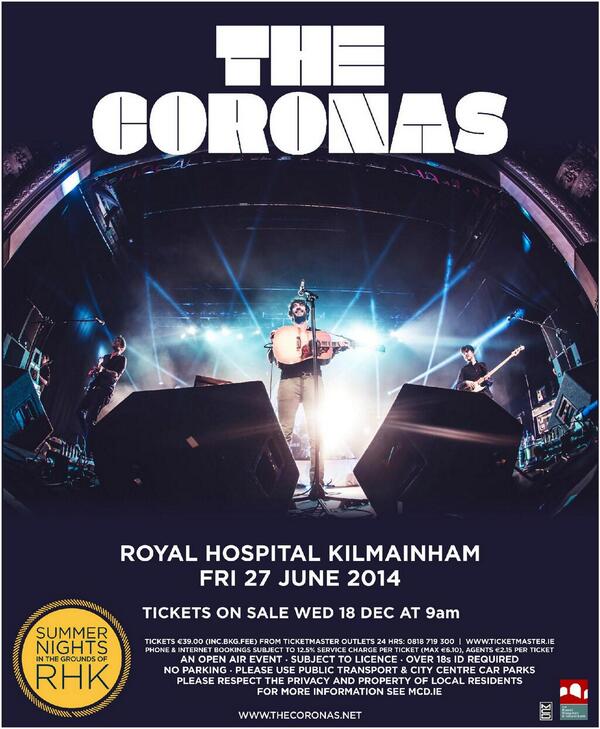 TheCoronas's tweet photo. Tickets on sale this Wednesday.. http://t.co/zxQYHImF0v