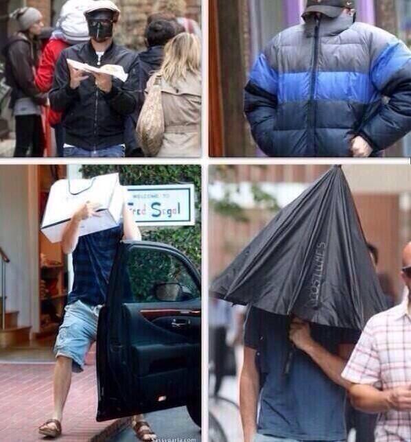 itsRitaOra's tweet photo. if you ever feel sad just remember how Leonardo DiCaprio hides from the paps http://t.co/keDtk7dtJr