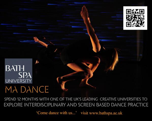 MA Dance at Bath Spa Uni kicks off in October 2014. Check it out at bathspa.ac.uk/schools/music-…