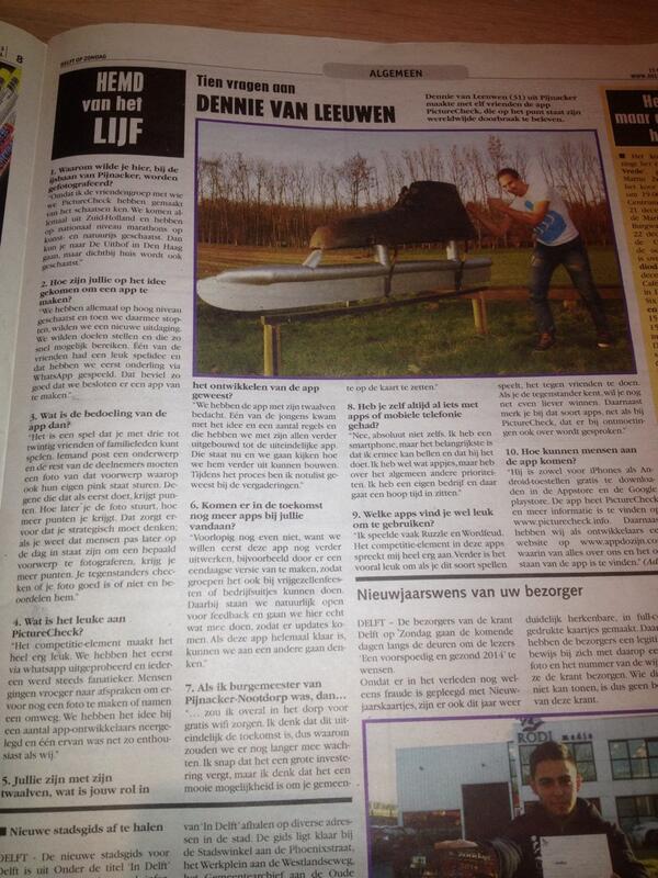 Dennievleeuwen's tweet photo. Leuk artikel geworden in de #delftopzondag @Delft_op_Zondag @PictureCheckApp #PictureCheck http://t.co/4NKA1LcWzm