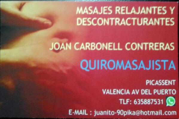 Masajista mi tarjeta