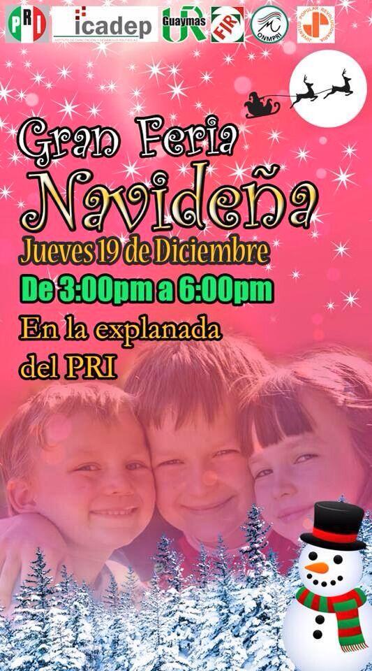 kfernandaperez's tweet photo. Acompáñanos este jueves en nuestra feria navideña! @PRIGuaymas @SusanaPRIGyms @eddgax @FJRGuaymas @waltervaldezb http://t.co/rvsnAOMQC2