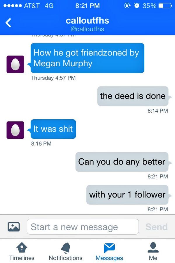 friscoblacklist's tweet photo. Can't do the job yourself pussy. @calloutfhs  you make an account to tell me what you could do yourself #lazyhoe http://t.co/g9ENLYVEqO