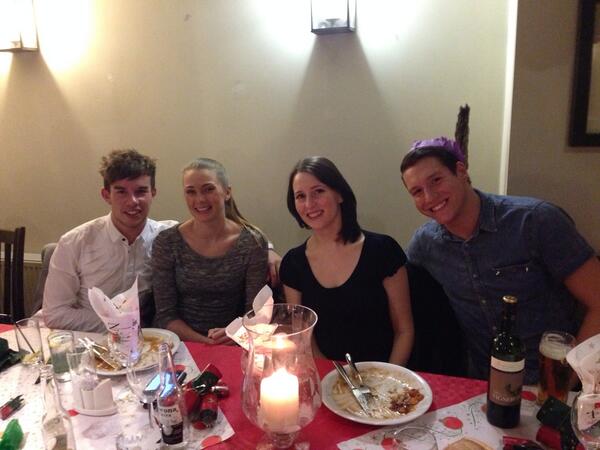 broadchurchjack's tweet photo. Our dancers enjoying the Christmas meal! #panto #broadchurch #dorsethour http://t.co/sX06xbJupy