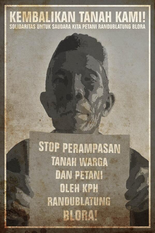 Suwono, 68thn | Petani Randublatung, Blora yang tanahnya dirampas Perhutani. Krn melapor, dia trs diteror preman