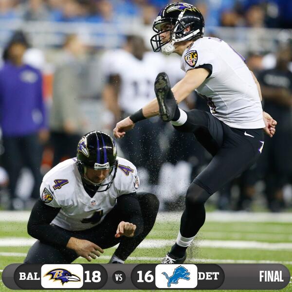 NFL's tweet image. Tuck RULES! #BALvsDET