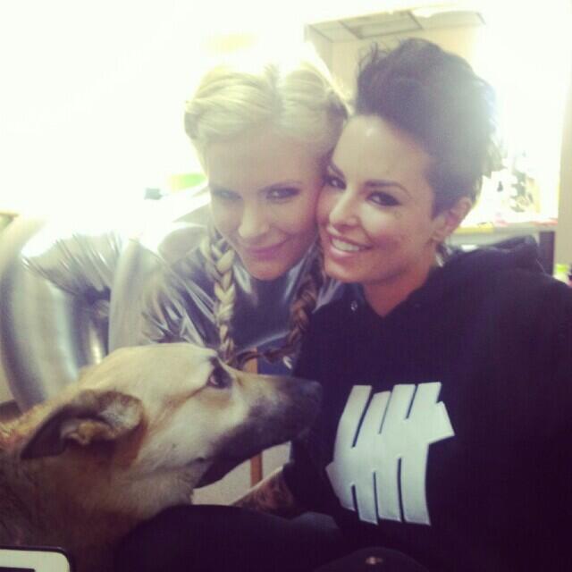 Went to go see @PMarizzle get the bang bang today! My lady... oh, and Caesar the dog wanted to be in<a class="tags" href="/tag/pmarizzle">@pmarizzle</a>