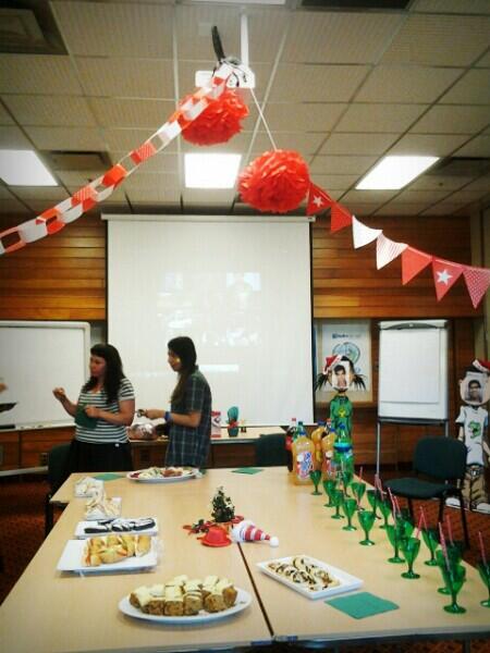 chamfy's tweet image. Prettied up the training room for @HYC_youth Christmas party