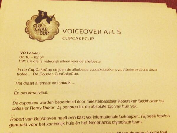 Geen tijd voor twitiertje!! Want inspreken ! 😉 #CupCakeCup