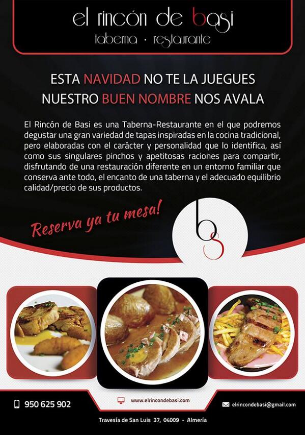 ElRincondeBasi's tweet photo. Ya queda menos para Navidad y aun puedes animarte a reservar tu comida o cena de empresa en @ElRincondeBasi http://t.co/AdYZmAHFo4