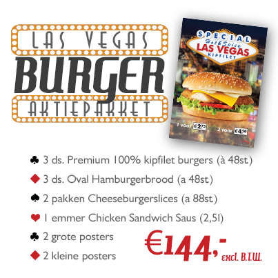 Het nieuwe Hot'n Spicy aktiepakket. Welcome to Las Vegas! Bestellen? Tel: 010-4550166 of info@interfastfood.nl
