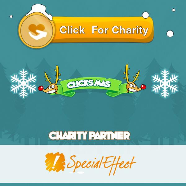 Clicksmas's tweet photo. We're delighted to announce @SpecialEffect, the gamer's charity, as a charity partner! http://t.co/xNuy6tdIZT http://t.co/oNnyBnAn0W
