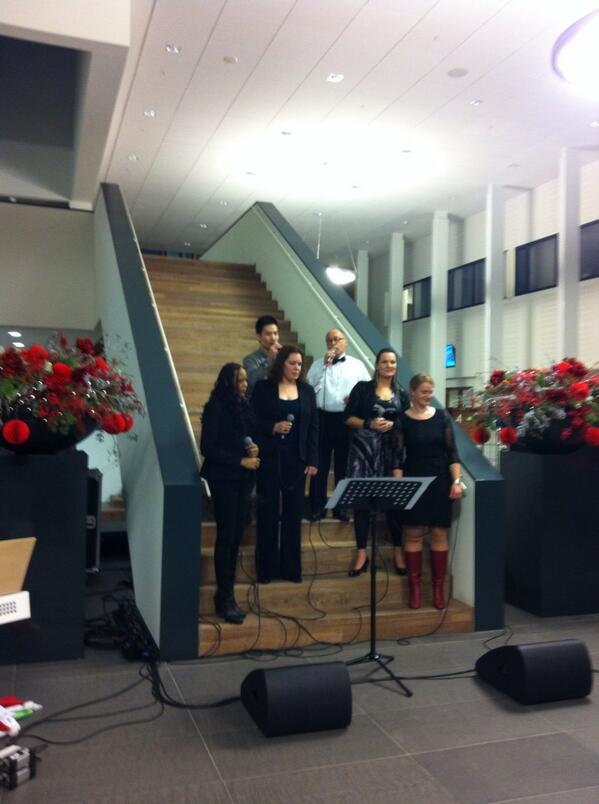 Ons eigen kerstensemble tijdens onze kerstbijeenkomst gemeente Veenendaal.