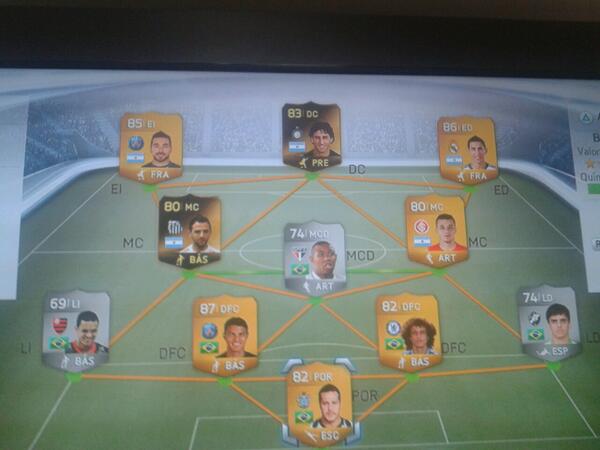 FIFAFUT14EXPERT's tweet image. Aqui esta la foto que prometi de mi equipo con mi nuevo refuerzo Thiago Silva