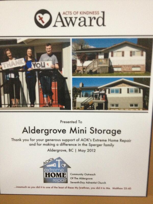 for your moving supplies.
aldergroveministorage.com
