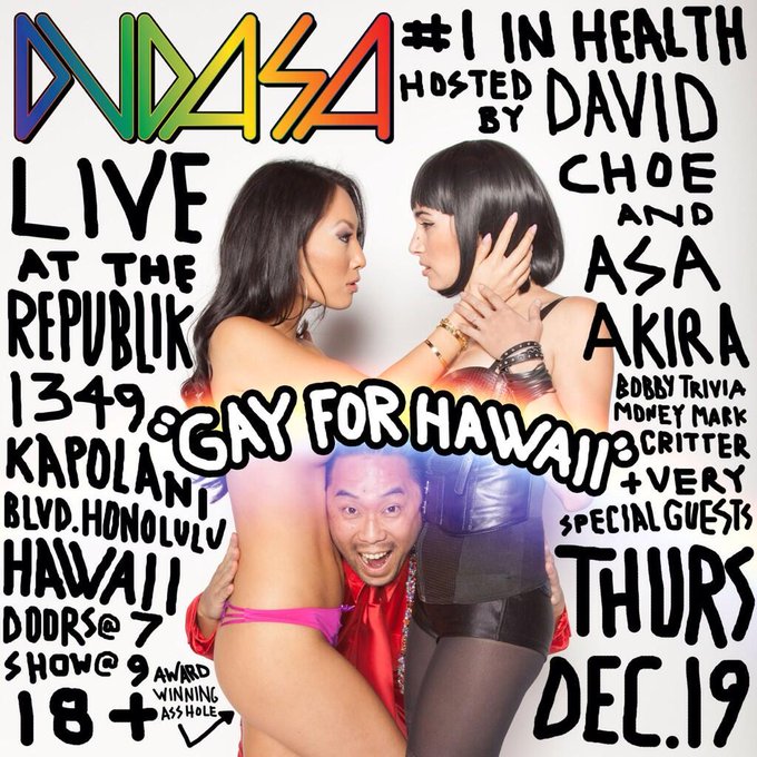 Hawaii! LIVE @DVDASA show at The Republik this Thursday 12/19 at 9pm! Come!! http://t.co/jaCelZOXtb
