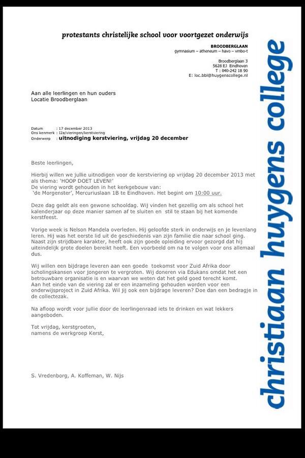 LR_CHC's tweet photo. Vrijdag 20 december om 10:00 begint de kerstviering genaamd: hoop doet leven. Verdere info staat in de brief http://t.co/Pvs31nNsl2