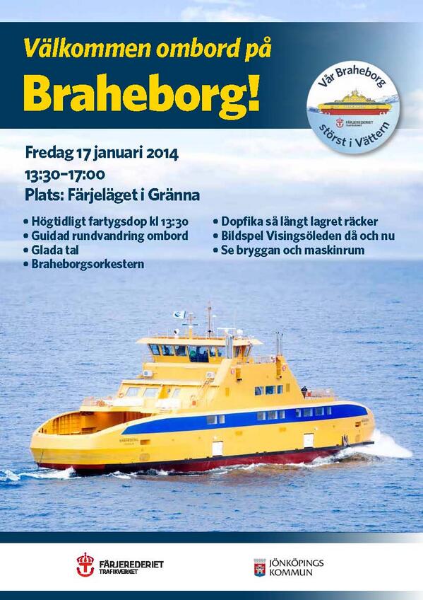 Visingso's tweet photo. Omåttligt spänd och förväntansfull över att få fara över Vättern i en citron. Deltar du i Braheborgs dop? http://t.co/6XMCZ6xmD3