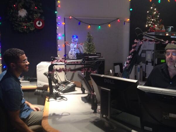 Kwesi K getting ready for Wxpn 88.5 interview with Dan Reed