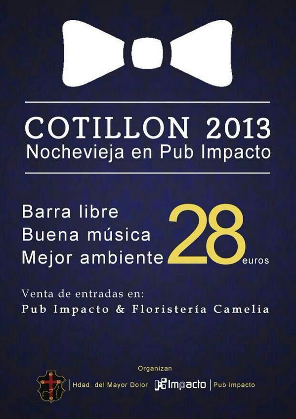 Juanfgo88's tweet photo. Aún no sabes donde vas a pasar la última noche del año??? Vente a @pubimpacto1 Cotillón 28€ hasta día 31. http://t.co/17Zlq88e6F