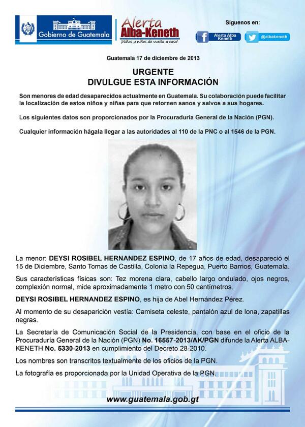 ALERTA ALBA KENETH tweet media