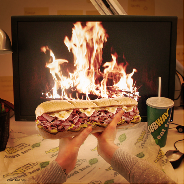 SUBWAY's tweet photo. Cozy up at the office with your Big Hot Pastrami Melt. http://t.co/fGQXz3GTkc