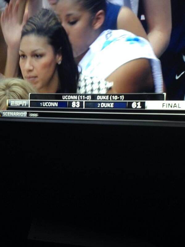 MarandaShain's tweet image. Late because i watched the recording but #1UCONN defeats #2DUKE by 22 points. No. Big. Deal. #UCONN #BleedBlue #boom
