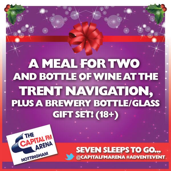 nottinghamarena's tweet image. #AdventEvent #7Sleeps RT to #win meal for two/bottle wine at @TrentNavigation &amp;amp; a brewery bottle/glass gift set!(18+)
