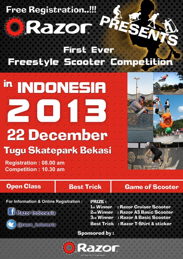 <a href="/azziaro/">Azziaro Saputra</a> pertama di #indonesia #Razor #scooter #Competition , jadilah peserta !! &amp; bawa pulang hadiahnya !!