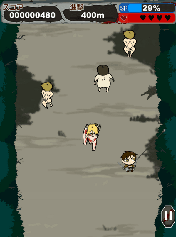 進撃の兵団 Iphone Android対応 進撃の巨人同人アプリ 進撃の兵団 コンボを繋いで巨人を駆逐する ワイヤーアクション 画像 ゲーム画面http T Co Tjzcxptnf2 Http T Co La6izevfvm