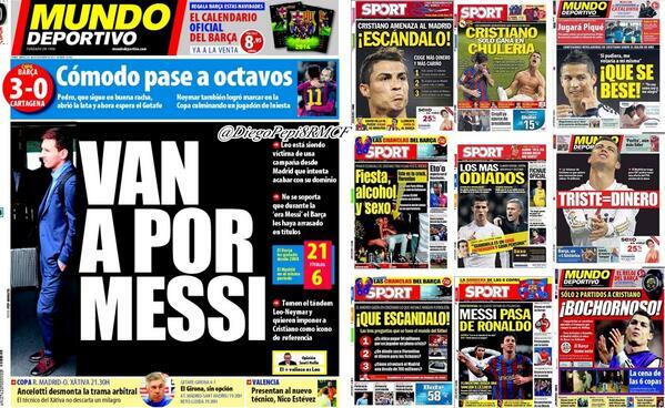 ReaI_Madrid_CF's tweet photo. Aquí se puede apreciar claramente que la prensa va a por Messi... 
#Valors http://t.co/9IyA65cDqg